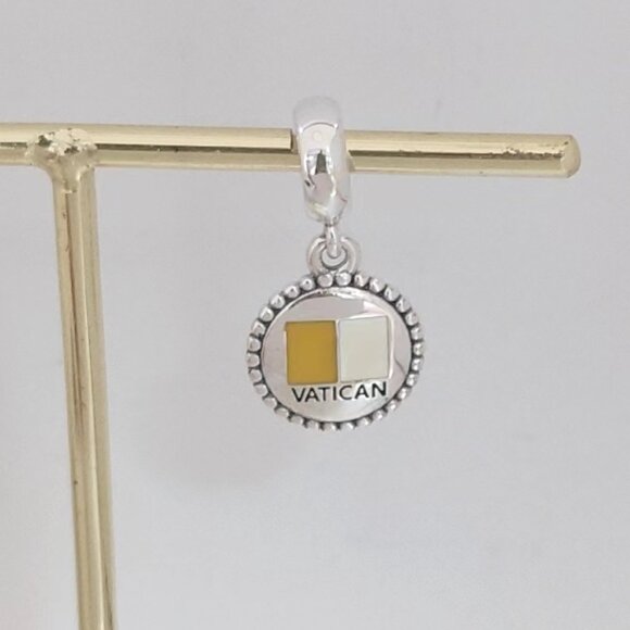 Pandora Vatican Flag Exclusive Dangle Charm Travel Vacation S925 Silver with box - Picture 6 of 7